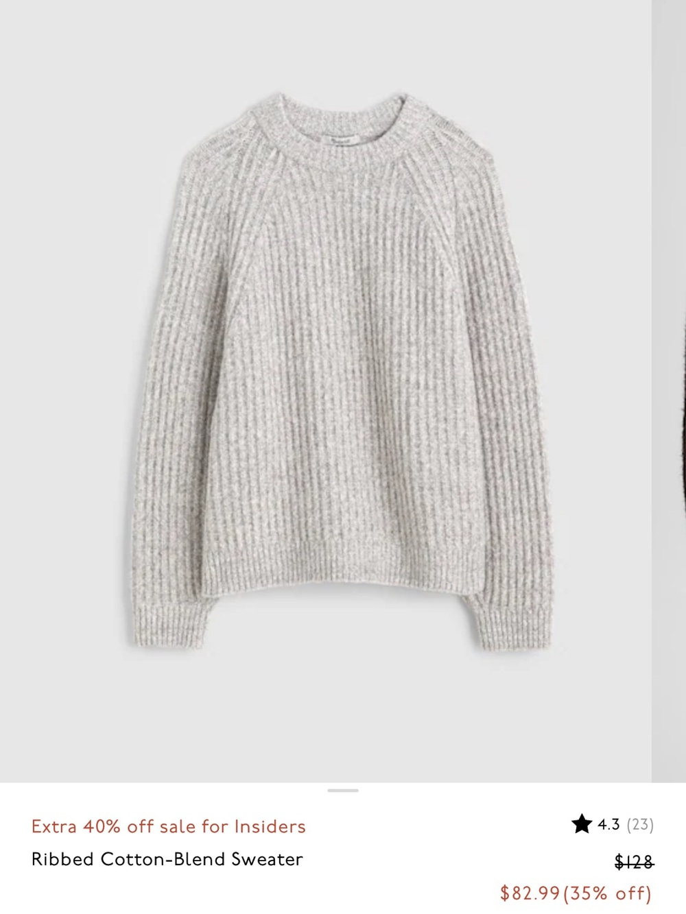 Madewell Ribbed Cotton-Blend Sweater